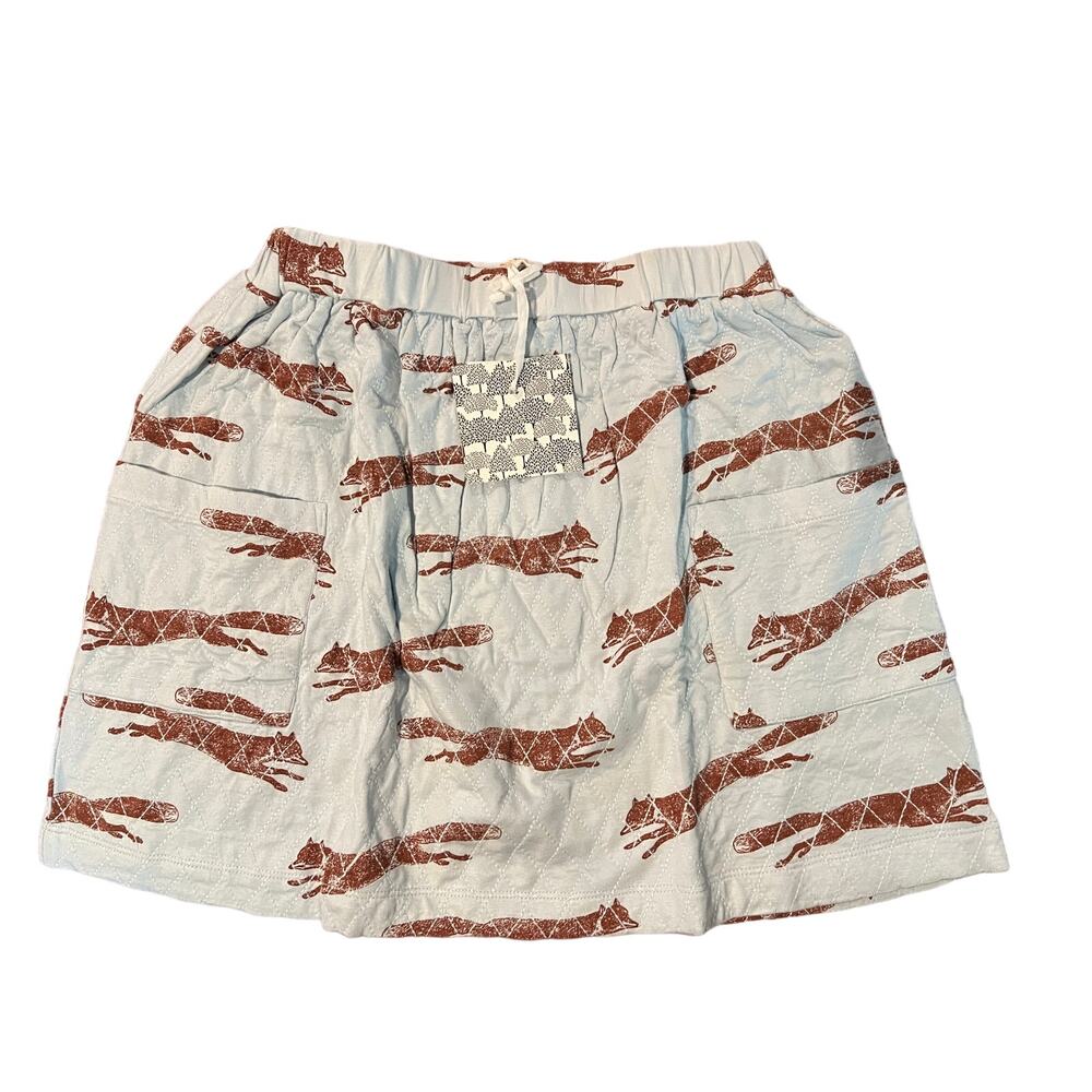 NWT Kate Quinn Quilted Pocket Skirt Jumping Fox Foxes 7Y